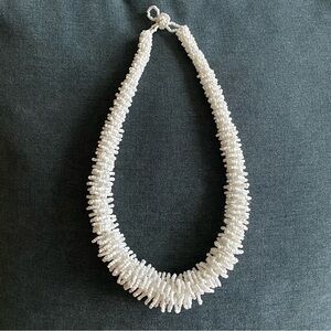 Handmade White Beaded Necklace
